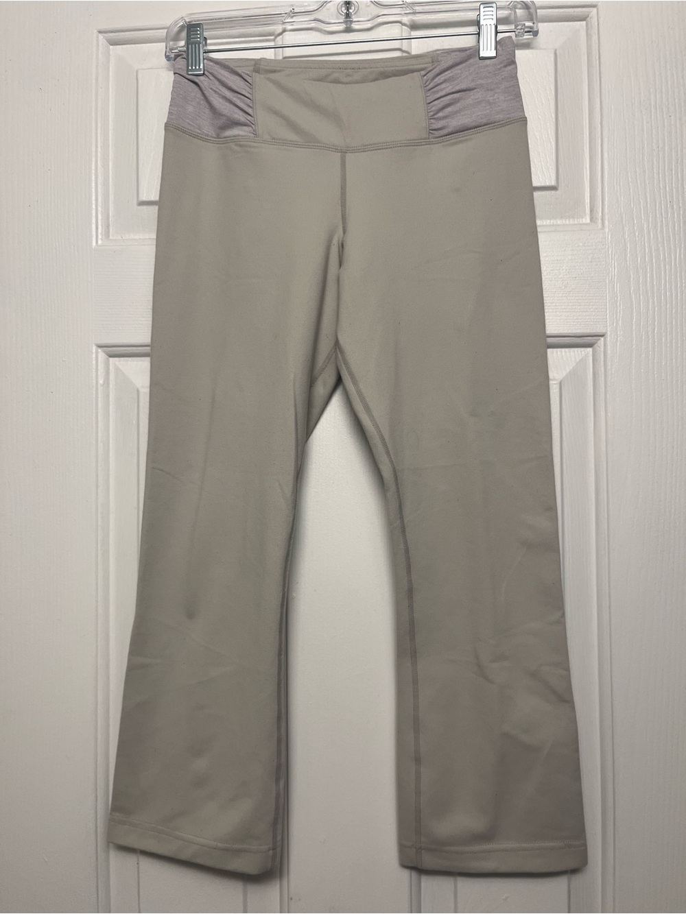 lululemon athletica Light Gray Cropped Flare Leggings with Heathered Waistband